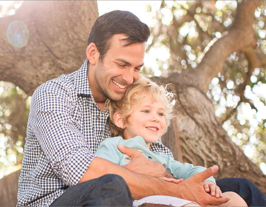 Father and son in tree