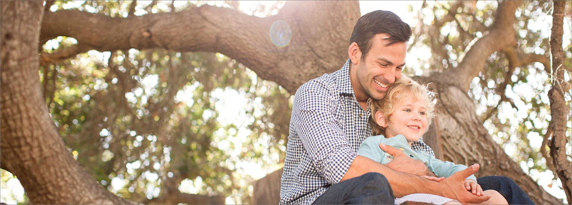 Father and Son in Tree