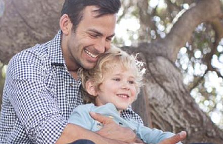 Father and son in tree